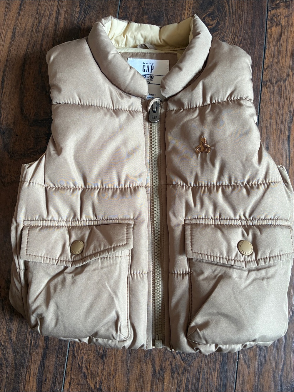 GAP Kids Beige Quilted Puffer Vest